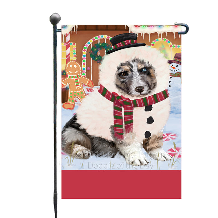 Personalized Gingerbread Candyfest Australian Shepherd Dog Custom Garden Flag GFLG63915