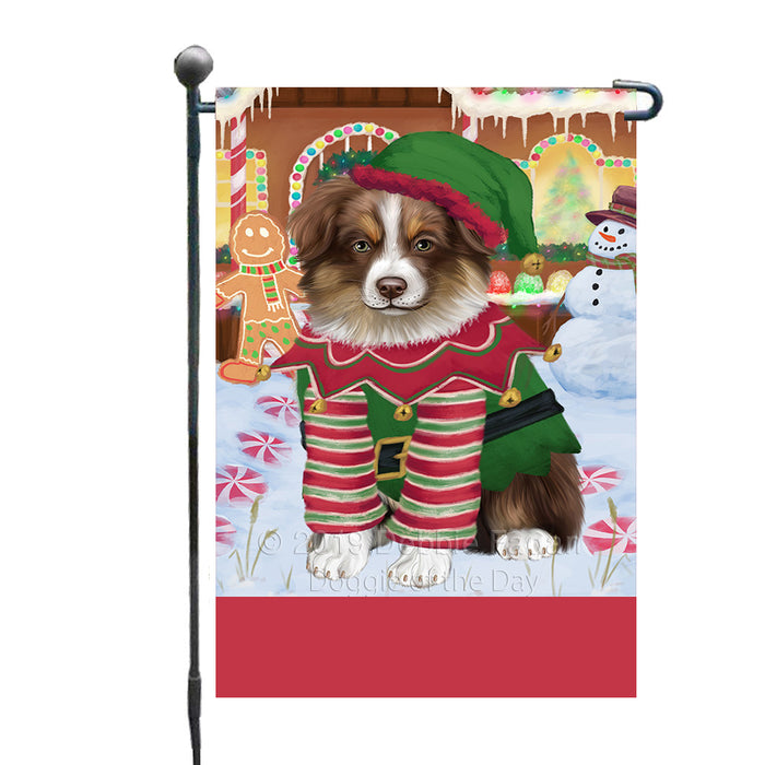 Personalized Gingerbread Candyfest Australian Shepherd Dog Custom Garden Flag GFLG63917
