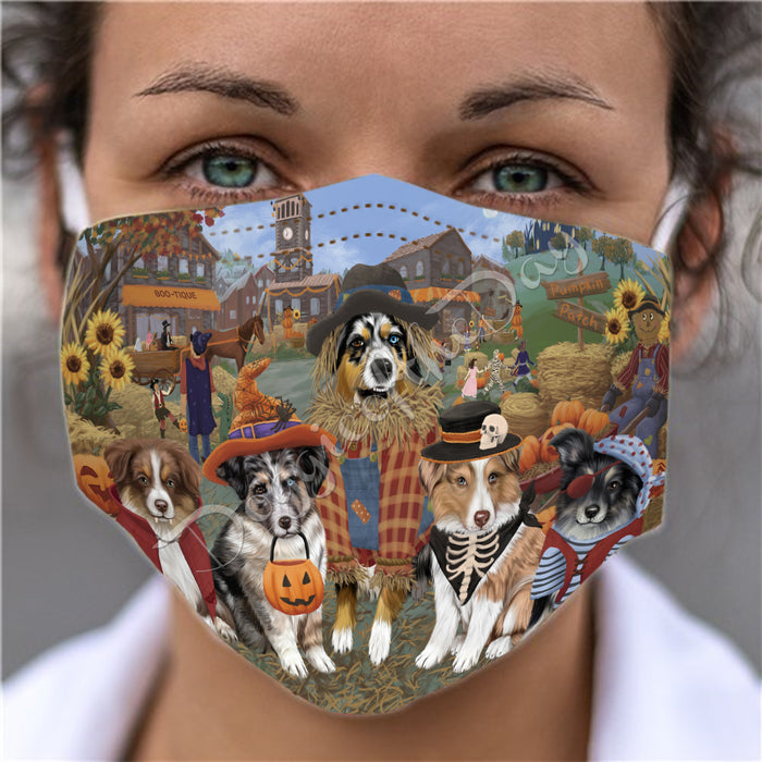 Halloween 'Round Town Australian Shepherd Dogs Face Mask FM49921
