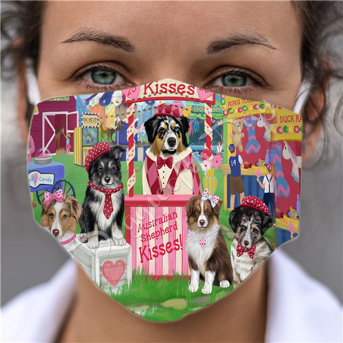 Carnival Kissing Booth Australian Shepherd Dogs Face Mask FM48012
