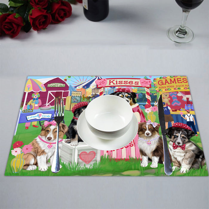 Carnival Kissing Booth Australian Shepherd Dogs Placemat