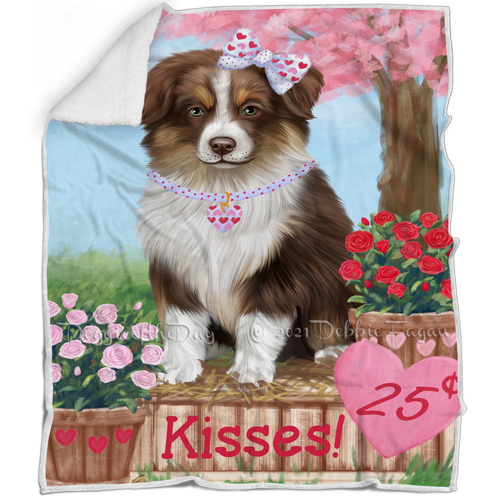 Rosie 25 Cent Kisses Australian Shepherd Dog Blanket BLNKT121287