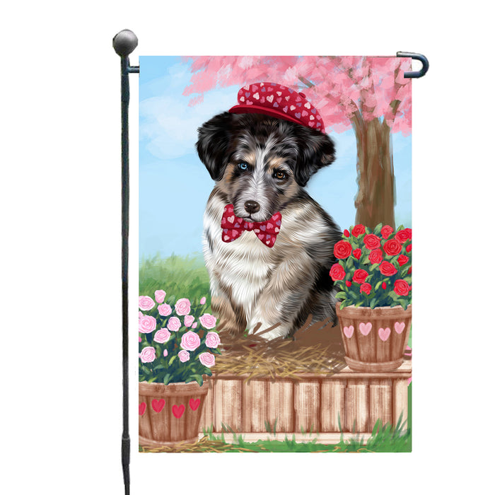 Personalized Rosie 25 Cent Kisses Australian Shepherd Dog Custom Garden Flag GFLG64634