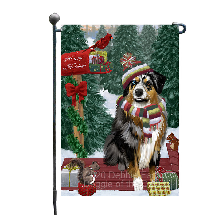 Christmas Woodland Sled Australian Shepherd Dog Garden Flags Outdoor Decor for Homes and Gardens Double Sided Garden Yard Spring Decorative Vertical Home Flags Garden Porch Lawn Flag for Decorations GFLG68384