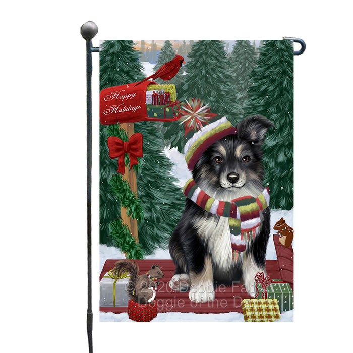 Christmas Woodland Sled Australian Shepherd Dog Garden Flags Outdoor Decor for Homes and Gardens Double Sided Garden Yard Spring Decorative Vertical Home Flags Garden Porch Lawn Flag for Decorations GFLG68385