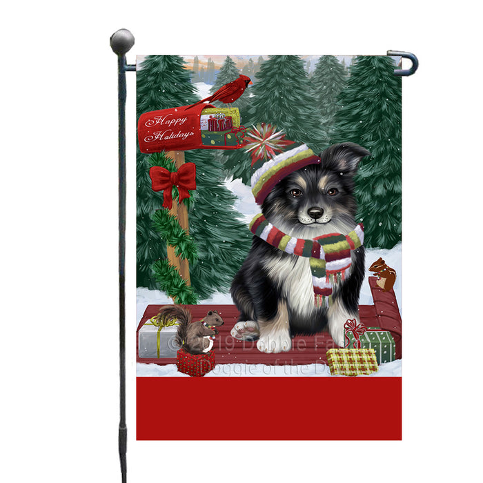 Personalized Merry Christmas Woodland Sled  Australian Shepherd Dog Custom Garden Flags GFLG-DOTD-A61482