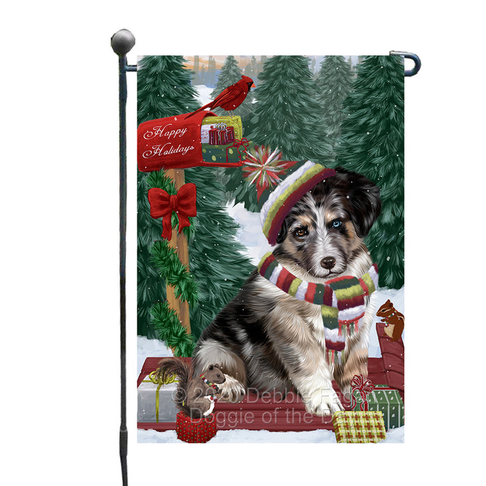 Christmas Woodland Sled Australian Shepherd Dog Garden Flags Outdoor Decor for Homes and Gardens Double Sided Garden Yard Spring Decorative Vertical Home Flags Garden Porch Lawn Flag for Decorations GFLG68387