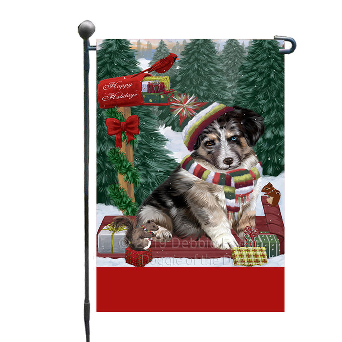 Personalized Merry Christmas Woodland Sled  Australian Shepherd Dog Custom Garden Flags GFLG-DOTD-A61483