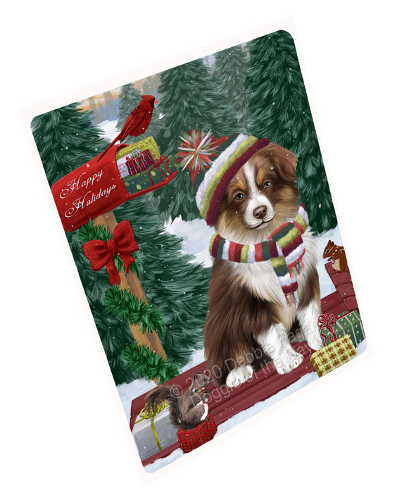 Christmas Woodland Sled Australian Shepherd Dog Cutting Board - For Kitchen - Scratch & Stain Resistant - Designed To Stay In Place - Easy To Clean By Hand - Perfect for Chopping Meats, Vegetables, CA83746