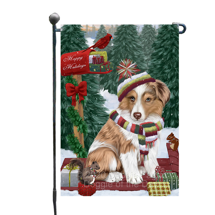 Christmas Woodland Sled Australian Shepherd Dog Garden Flags Outdoor Decor for Homes and Gardens Double Sided Garden Yard Spring Decorative Vertical Home Flags Garden Porch Lawn Flag for Decorations GFLG68389