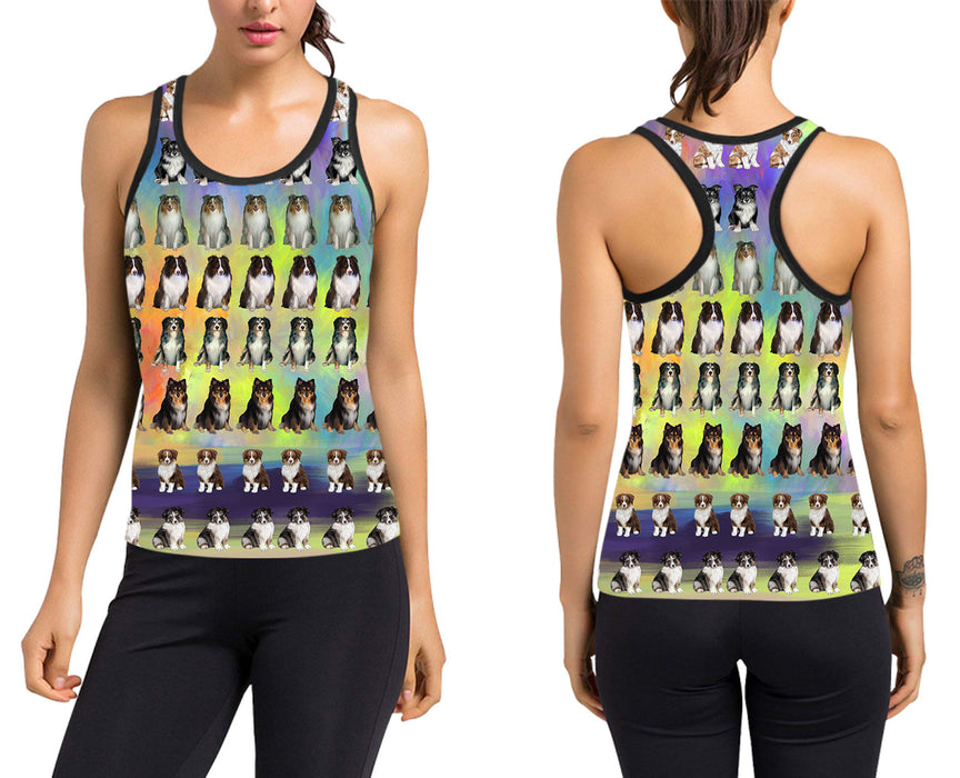 Paradise Wave Australian Shepherd Dogs Women's Racerback Tank Top