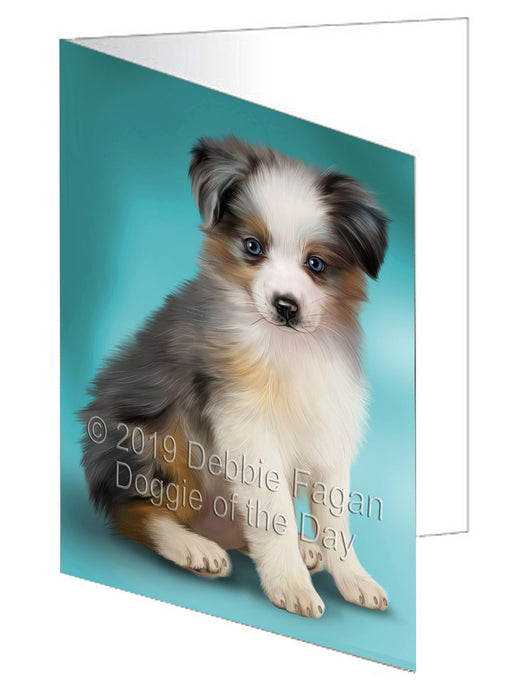 Australian Shepherd Dog Handmade Artwork Assorted Pets Greeting Cards and Note Cards with Envelopes for All Occasions and Holiday Seasons GCD77564