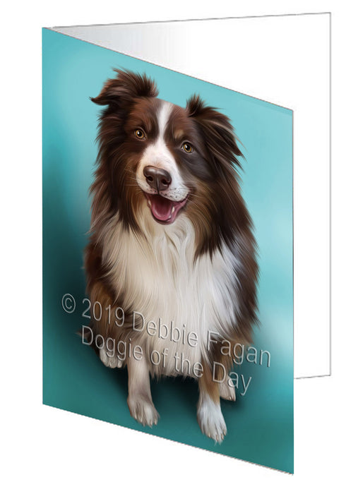 Australian Shepherd Dog Handmade Artwork Assorted Pets Greeting Cards and Note Cards with Envelopes for All Occasions and Holiday Seasons GCD77567