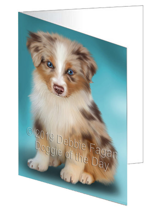 Australian Shepherd Dog Handmade Artwork Assorted Pets Greeting Cards and Note Cards with Envelopes for All Occasions and Holiday Seasons GCD77570