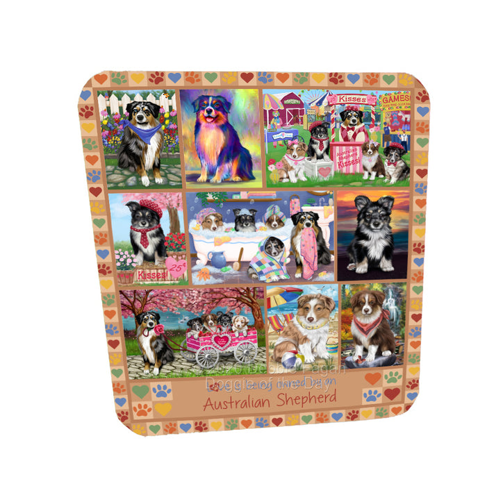 Love is Being Owned Australian Shepherd Dog Beige Coasters Set of 4 CSTA57758