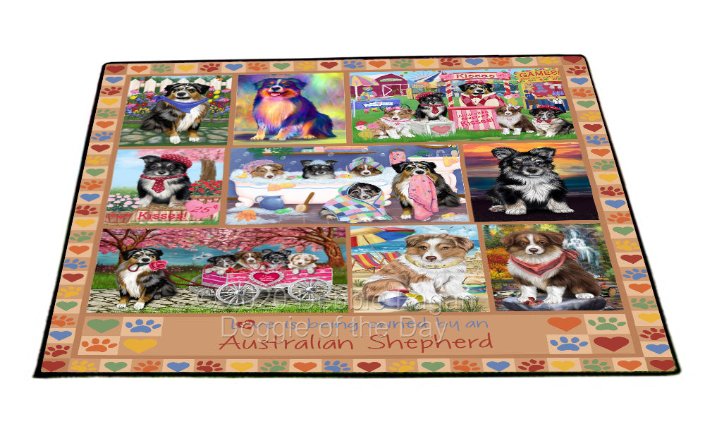 Love is Being Owned Australian Shepherd Dog Beige Floormat FLMS55021