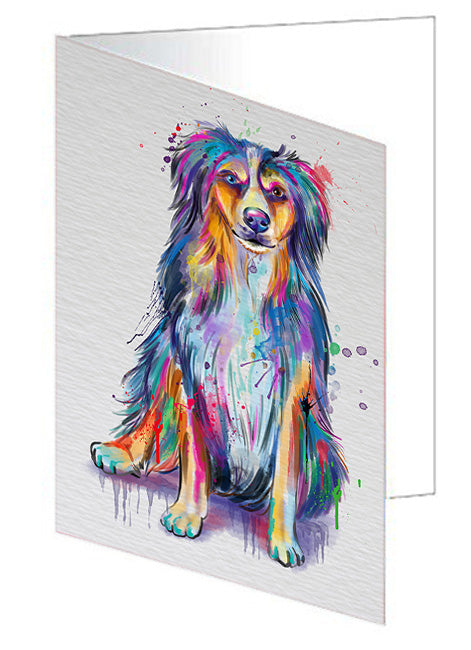 Watercolor Australian Shepherd Dog Handmade Artwork Assorted Pets Greeting Cards and Note Cards with Envelopes for All Occasions and Holiday Seasons GCD76724