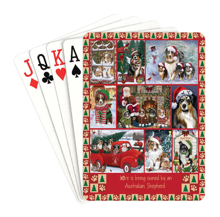 Love is Being Owned Christmas Australian Shepherd Dogs Playing Card Decks
