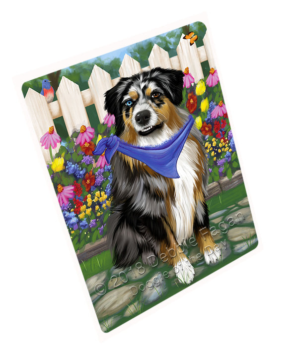 Spring Floral Australian Shepherd Dog Large Refrigerator / Dishwasher Magnet RMAG58368