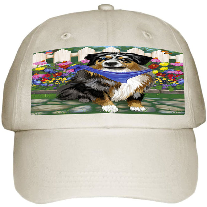 Spring Floral Australian Shepherd Dog Ball Hat Cap HAT53049