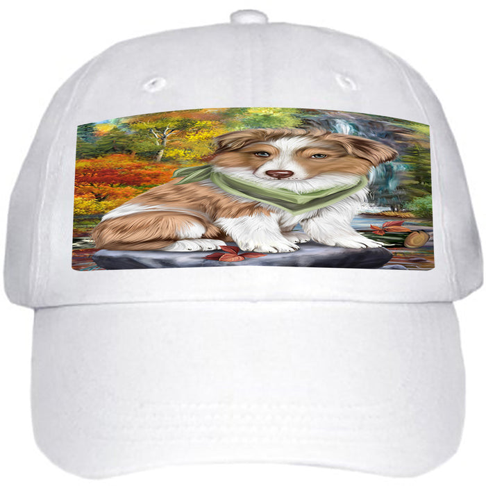 Scenic Waterfall Australian Shepherd Dog Ball Hat Cap HAT52782