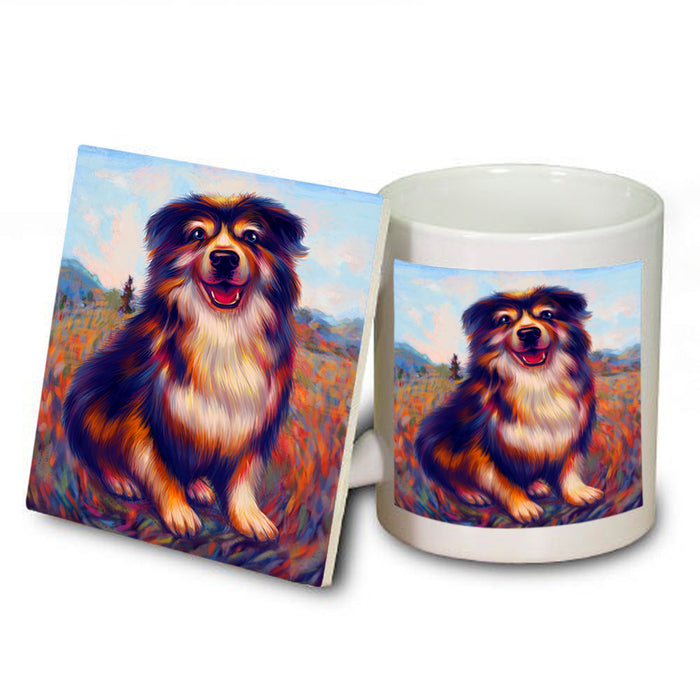 Mystic Blaze Australian Shepherd Dog Mug and Coaster Set MUC53563