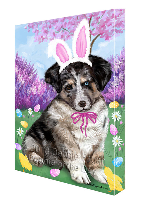 Australian Shepherd Dog Easter Holiday Canvas Wall Art CVS56946