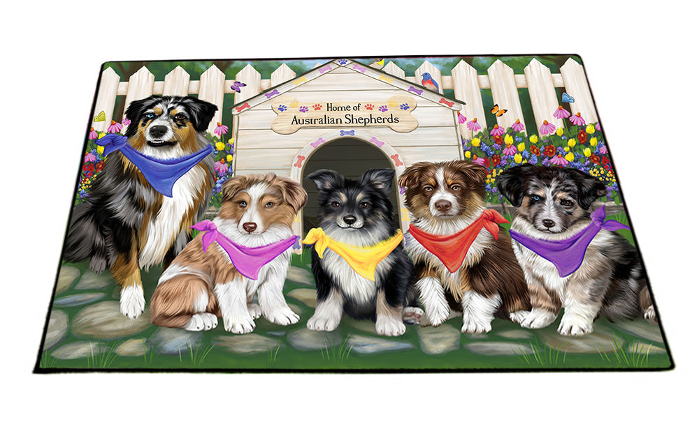 Spring Dog House Australian Shepherds Dog Floormat FLMS50097