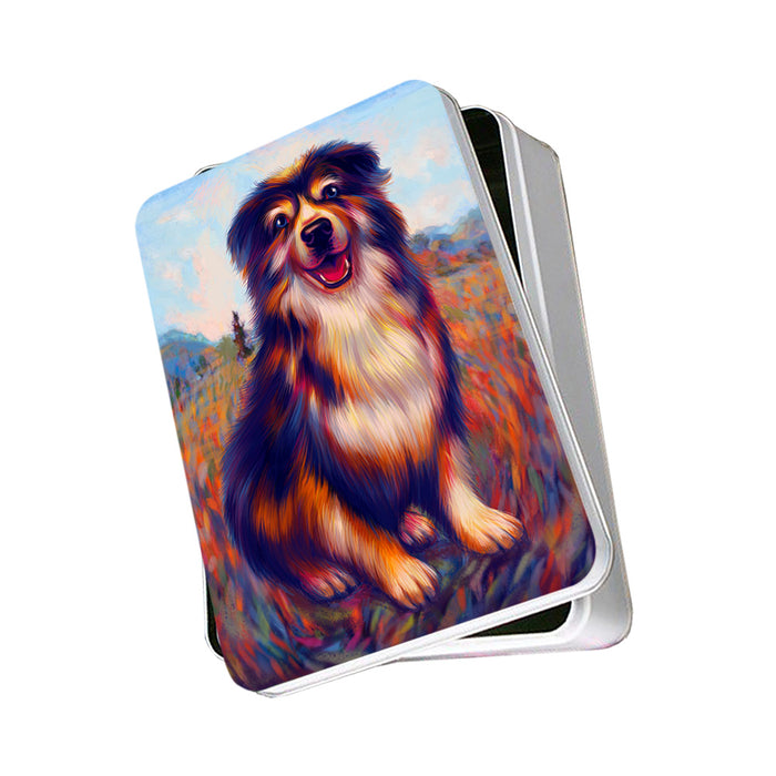 Mystic Blaze Australian Shepherd Dog Photo Storage Tin PITN53571