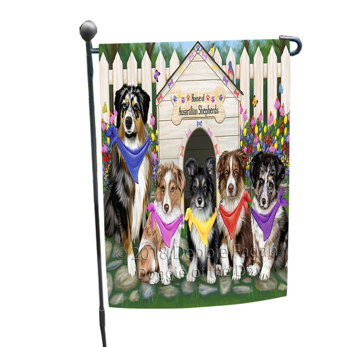 Spring Dog House Australian Shepherds Dog Garden Flag GFLG49602