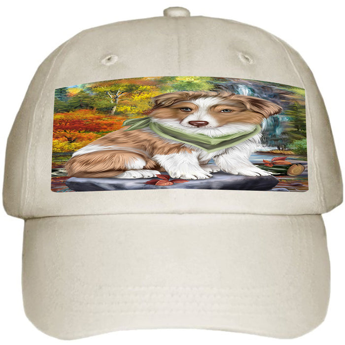 Scenic Waterfall Australian Shepherd Dog Ball Hat Cap HAT52782
