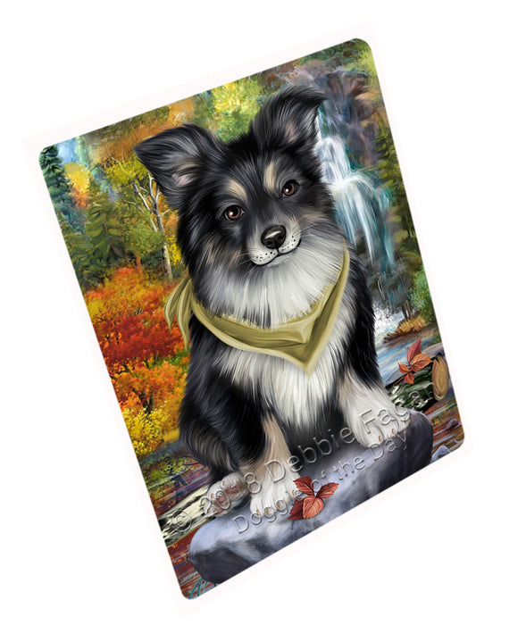 Scenic Waterfall Australian Shepherd Dog Magnet Mini (3.5" x 2") MAG52920