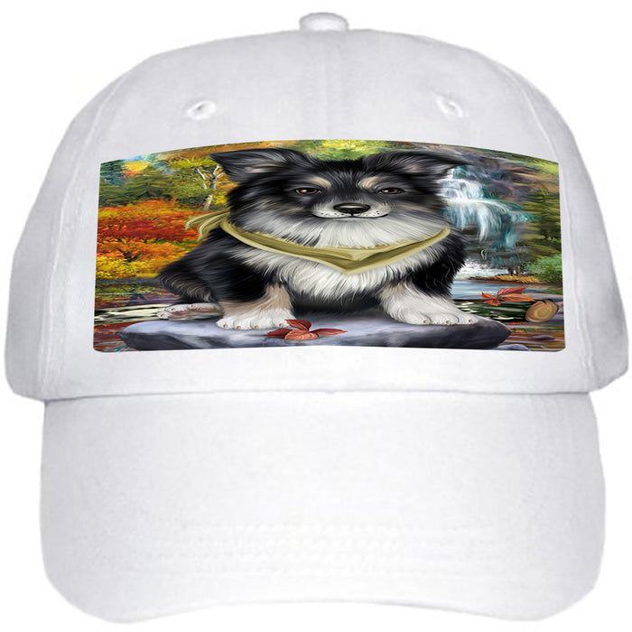 Scenic Waterfall Australian Shepherd Dog Ball Hat Cap HAT52785