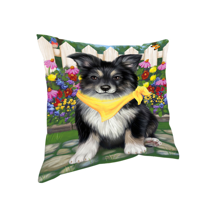 Spring Floral Australian Shepherd Dog Pillow PIL54952