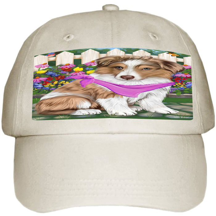 Spring Floral Australian Shepherd Dog Ball Hat Cap HAT53058