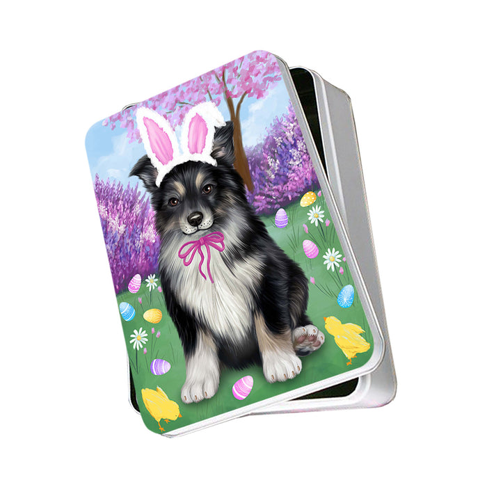 Australian Shepherd Dog Easter Holiday Photo Storage Tin PITN49039