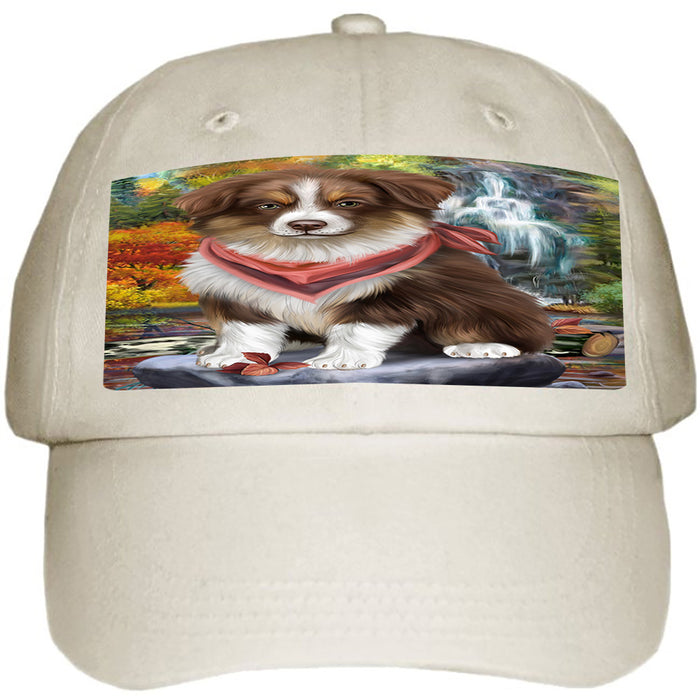 Scenic Waterfall Australian Shepherd Dog Ball Hat Cap HAT52788