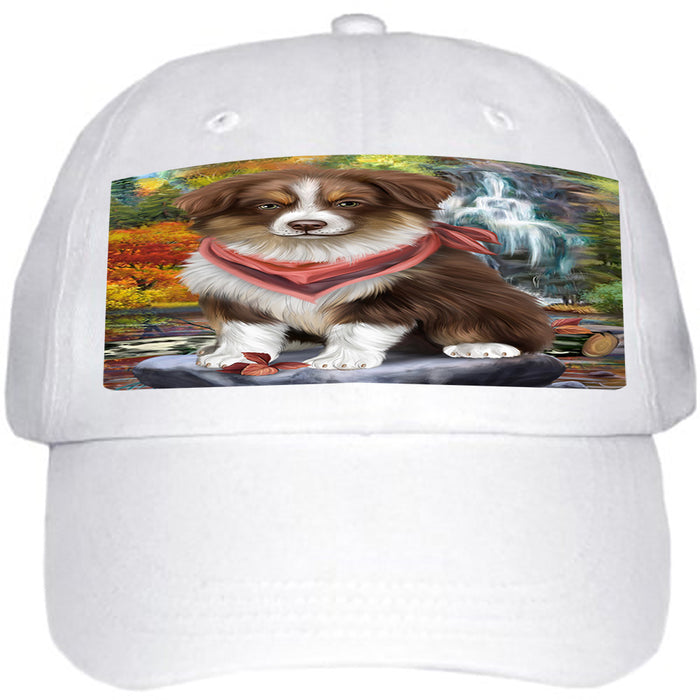 Scenic Waterfall Australian Shepherd Dog Ball Hat Cap HAT52788