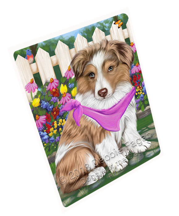 Spring Floral Australian Shepherd Dog Large Refrigerator / Dishwasher Magnet RMAG58386