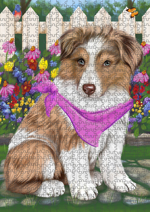 Spring Floral Australian Shepherd Dog Puzzle  PUZL53031