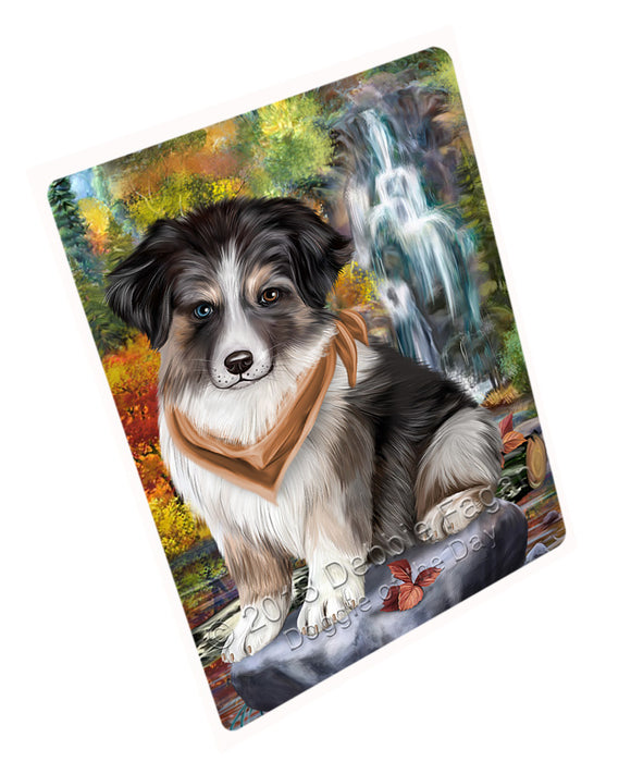 Scenic Waterfall Australian Shepherd Dog Magnet Mini (3.5" x 2") MAG52926