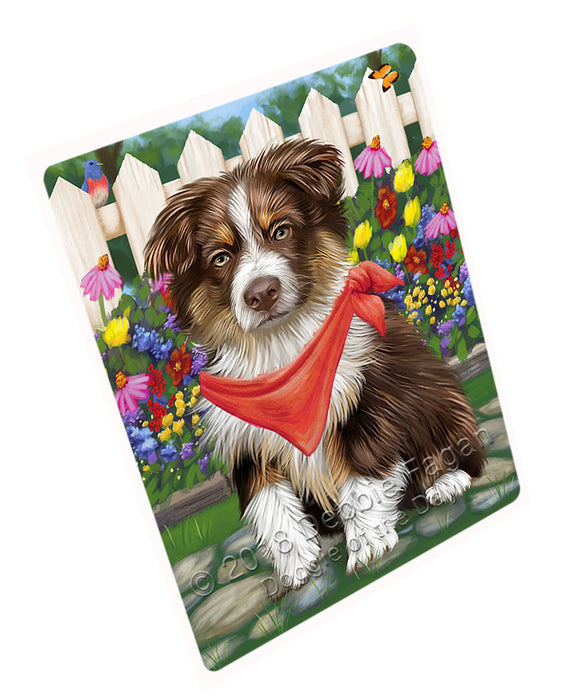Spring Floral Australian Shepherd Dog Large Refrigerator / Dishwasher Magnet RMAG58392