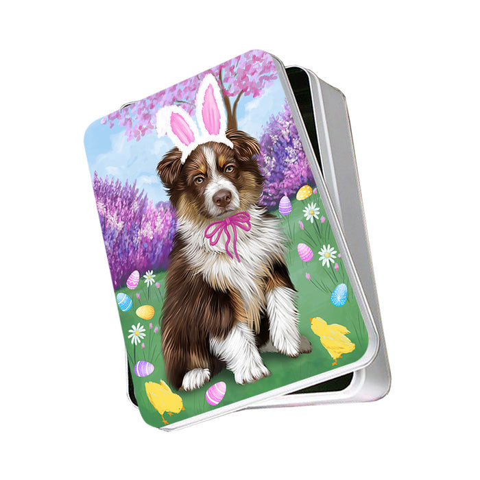 Australian Shepherd Dog Easter Holiday Photo Storage Tin PITN49040