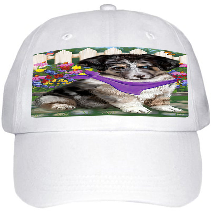 Spring Floral Australian Shepherd Dog Ball Hat Cap HAT53064
