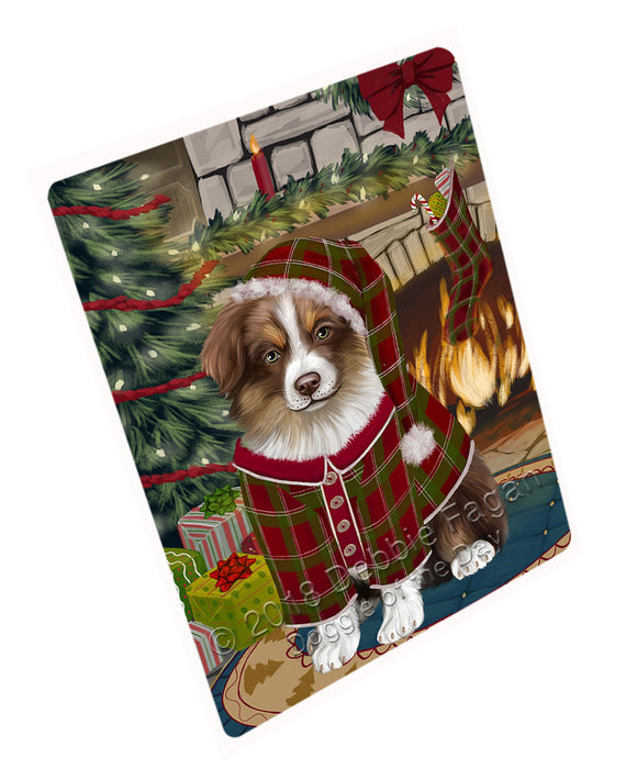 The Stocking was Hung Australian Shepherd Dog Magnet MAG70677 (Small 5.5" x 4.25")