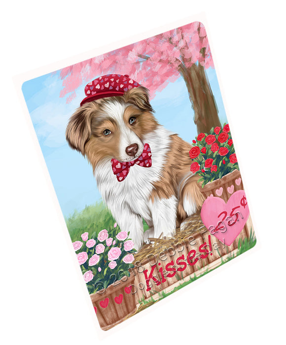 Rosie 25 Cent Kisses Australian Shepherd Dog Large Refrigerator / Dishwasher Magnet RMAG96834