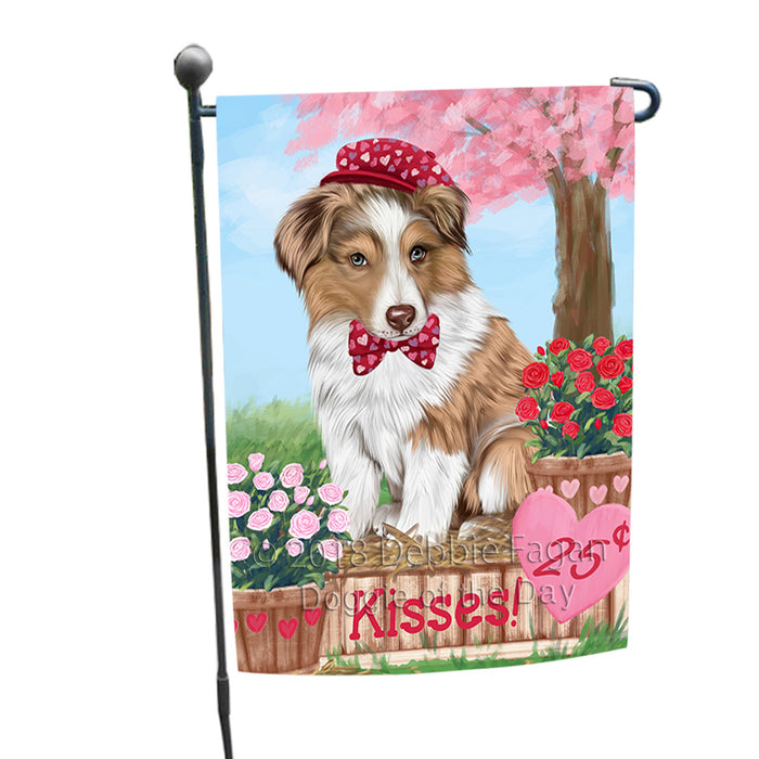 Rosie 25 Cent Kisses Australian Shepherd Dog Garden Flag GFLG56309