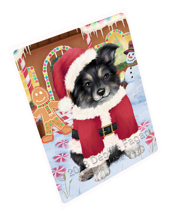 Christmas Gingerbread House Candyfest Australian Shepherd Dog Magnet MAG73598 (Small 5.5" x 4.25")
