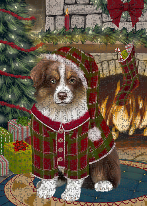 The Stocking was Hung Australian Shepherd Dog Puzzle  PUZL88924