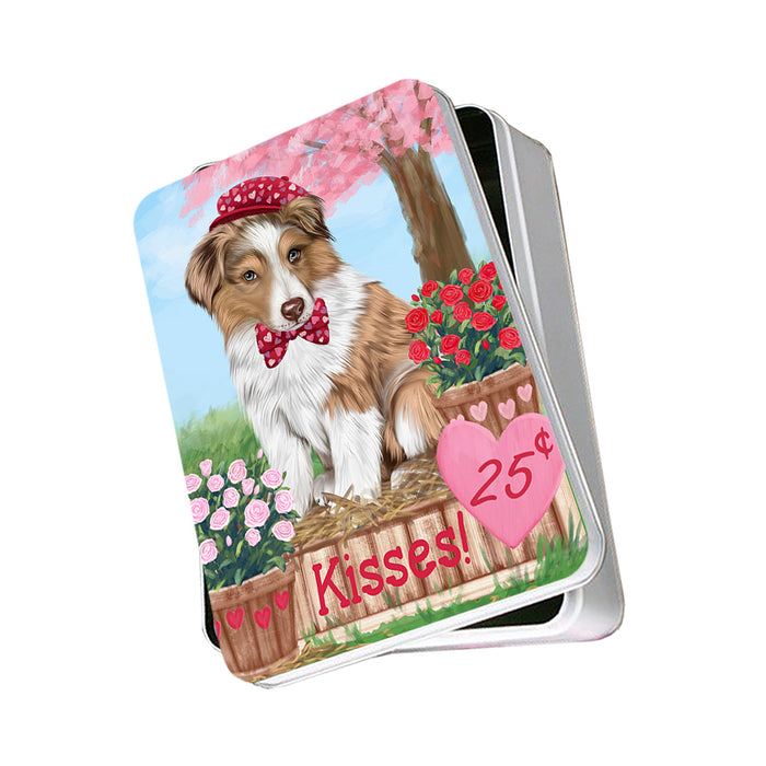 Rosie 25 Cent Kisses Australian Shepherd Dog Photo Storage Tin PITN55704